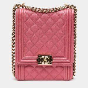 Chanel Pink North South Boy Flap Bag