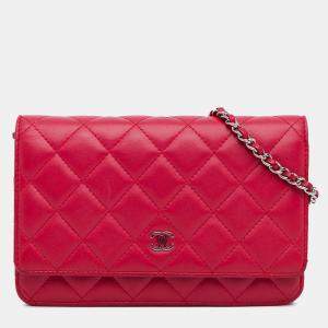 Chanel Pink Classic Lambskin Wallet on Chain