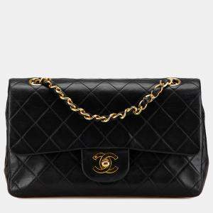 Chanel Black Small Classic Lambskin Double Flap Bag