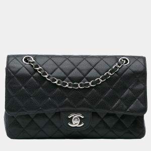 Chanel Black Medium Classic Caviar Double Flap Bag