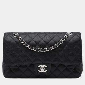 Chanel Black Medium Classic Caviar Double Flap Bag