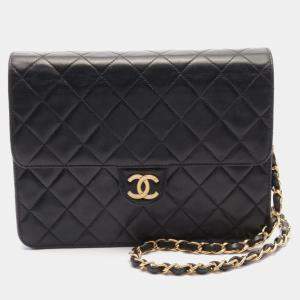 Chanel Black Quilted Leather Classic Shoulder Flap Bag