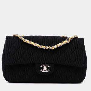 Pre Owned Chanel Black Medium Classic Mesh Single Flap Bag