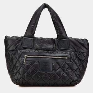 Chanel Black Quilted Nylon Small Coco Cocoon Tote Bag