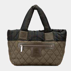 Chanel Olive Green Nylon Small Coco Cocoon Tote Bag