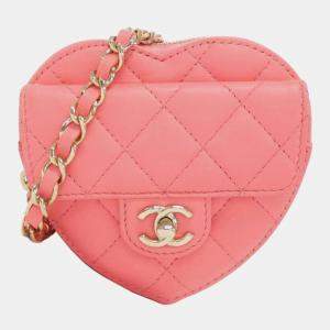 Chanel Pink Leather In My Heart CC Shoulder Bag