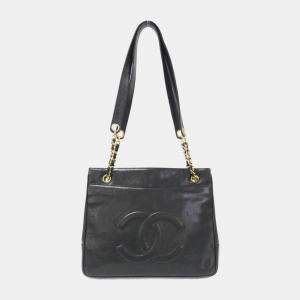 Pre Owned Chanel Black Leather CC Shoulder Bag