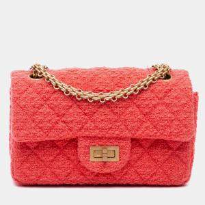 Chanel Red Tweed Quilted Reissue 2.55 224 Single Flap Bag