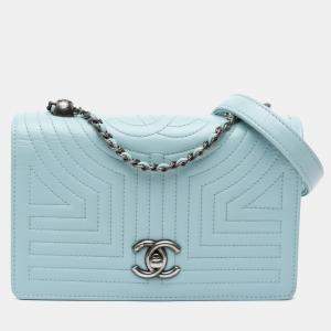 Chanel Light Blue Quilted Calfskin Korean Garden Small Flap Bag