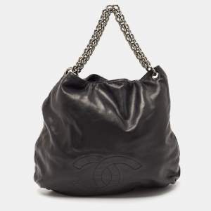 Chanel Black Leather Soft and Chain Hobo 