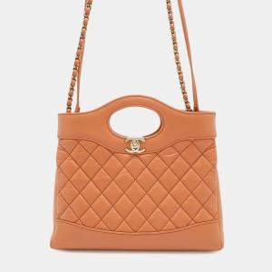  Chanel Orange Calf Leather Mini Chanel31 Mini Shopping Bag 