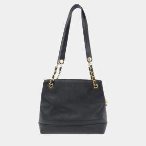 Pre Owned Chanel Black Caviar Leather Timeless Shoulder Bag
