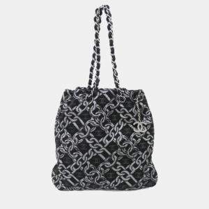 Chanel Black Canvas Shoulder Bag
