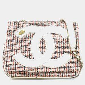 Pre Owned Chanel Multicolor Tweed CC Mania Flap Bag