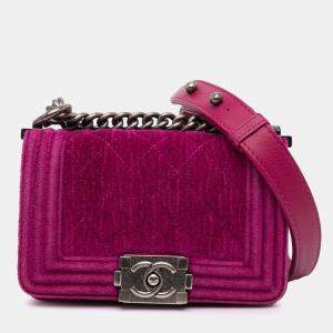 Chanel Purple Mini Velvet Boy Flap Bag