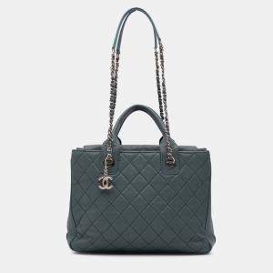 Chanel Blue Medium Quilted Caviar Urban Companion Tote Bag