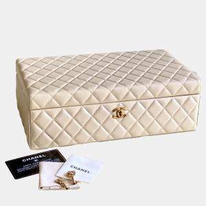 Chanel Beige Leather Vanity Case