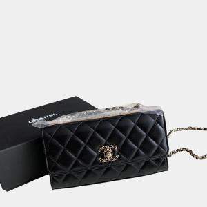 Chanel Trendy Cc Woc Black Lambskin Leather