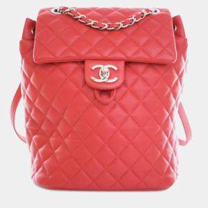 Chanel Red Lambskin Urban Spirit Small Backpack