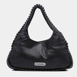 Chanel Black Calfskin Chain Around Hobo