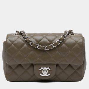 Chanel Brown Mini Rectangular Classic Caviar Single Flap