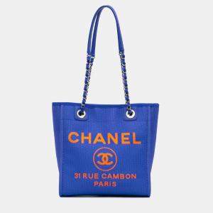 Chanel Blue Mini Canvas Deauville Tote