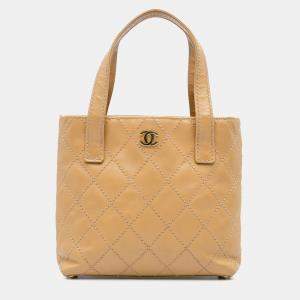 Chanel Brown CC Wild Stitch Calfskin Handbag