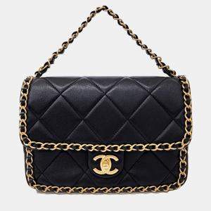 Chanel Black Leather chain crossbody bag