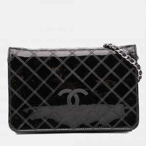 Chanel CC Patent Diamond Wallet On Chain