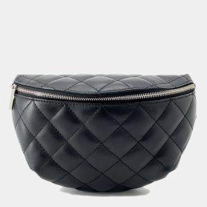 Chanel Black Lambskin Uniform Crossbody Bag