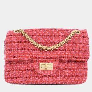 Chanel Pink Mini Reissue 2.55 Tweed Single Flap 224