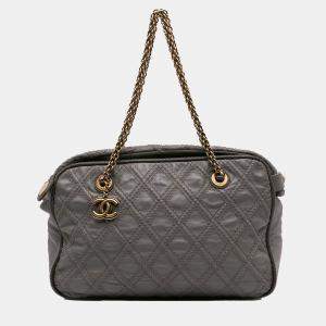 Chanel Grey CC Quilted Calfskin Triptych Tote