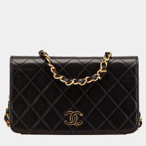 Chanel Black Mini CC Quilted Lambskin Full Flap