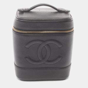 Chanel Black Caviar Skin Coco Mark Handbag 