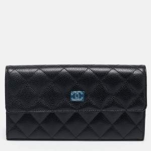 Chanel Black Caviar Leather CC Classic Continental Wallet