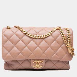 Chanel Pink Medium Quilted Lambskin Pillow Crush Flap