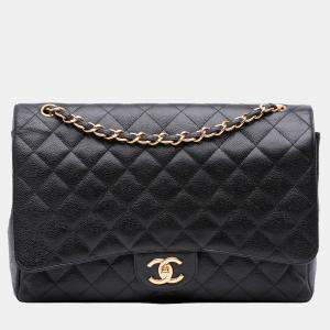 Chanel Black Maxi Classic Caviar Double Flap