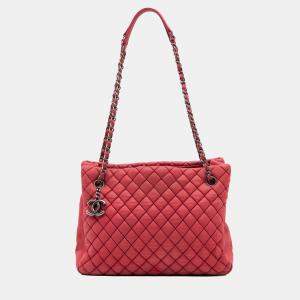 Chanel Pink Quilted Iridescent Calfskin New Bubble Tote