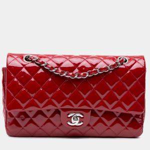 Chanel Red Medium Classic Patent Double Flap