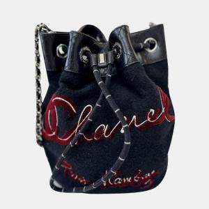 Chanel Tweed Drawstring Bucket Bag 