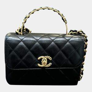 Chanel Black and White Lambskin Le Boy Panda Handle Bag