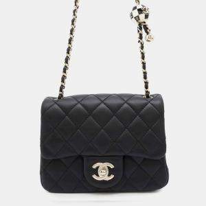 Chanel Mini Matelasse Coco Ball Chain shoulder Black Lambskin