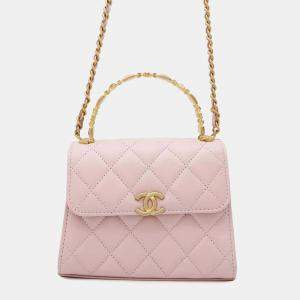 Chanel Matelasse Top Handle Pink Lambskin