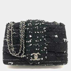 Chanel  Black Tweed Coco Mark W Crossbody Chain Bag