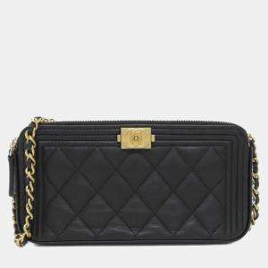 Chanel Lambskin Boy Chain Wallet