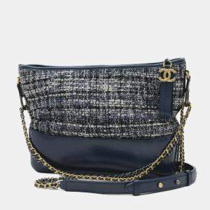 Chanel Gabriel Tweed Shoulder Bag Blue