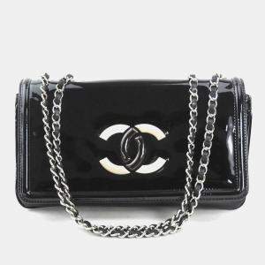 Pre Owned Chanel Black Patent Leather Shoulder Bag