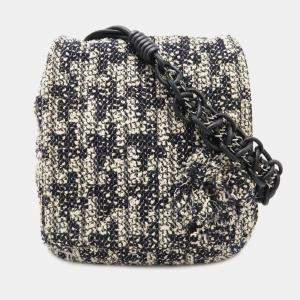 Pre Owned Chanel Multicolor Tweed Leather Camellia Chain Shoulder Bag