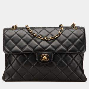Chanel Black Jumbo Lambskin Double Sided Flap