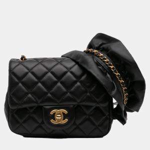 Chanel Black Mini Square Lambskin Romance Single Flap